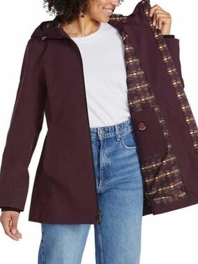 Pendleton Rain Coat Women XL Plum EUC Fall Outdoors Windproof Waterproof Warm